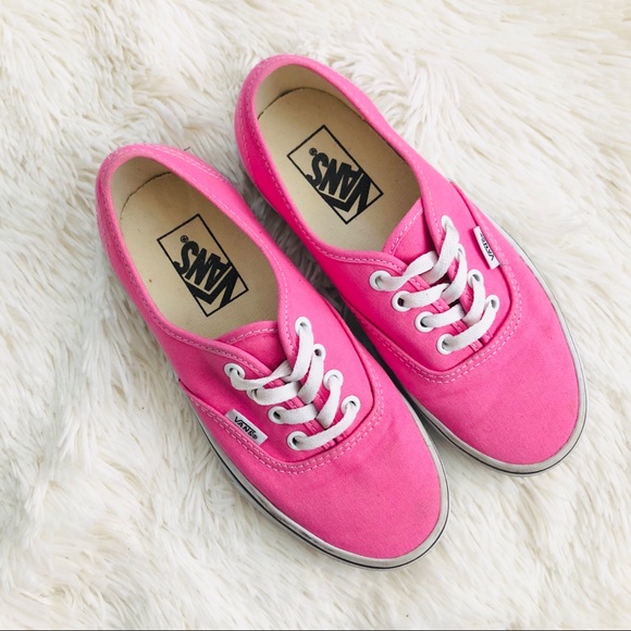 hot pink and white vans